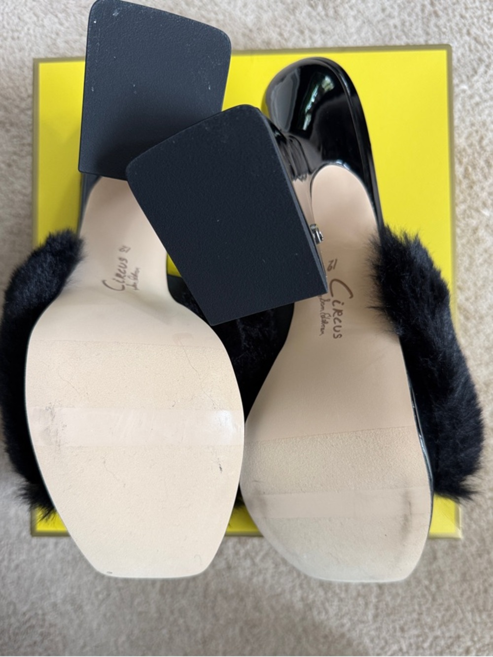 Circus by Sam Edelman Black Faux Fur Platform Mule - Picture 3 of 4